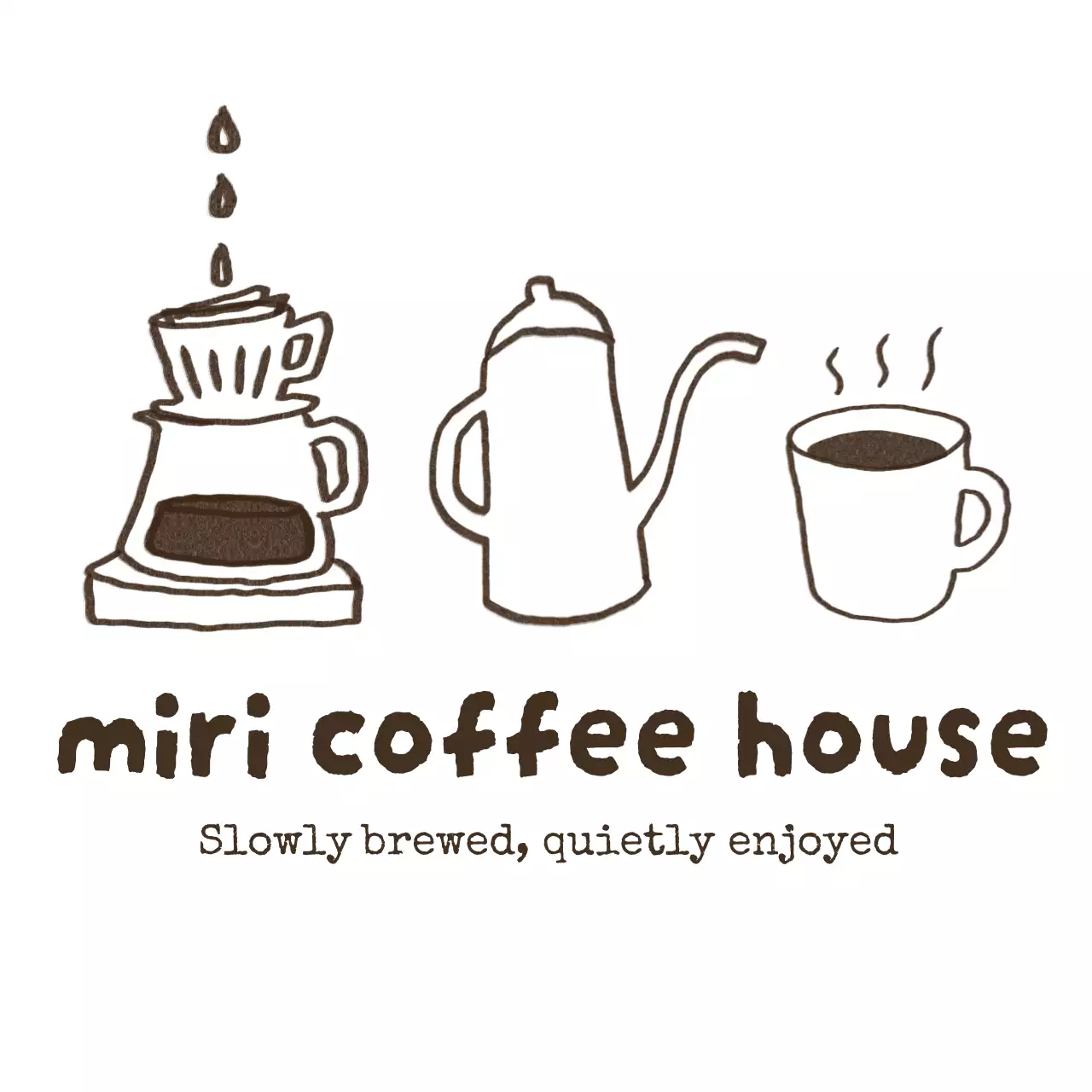 茶色 シンプル カフェ ロゴ イラストロゴ