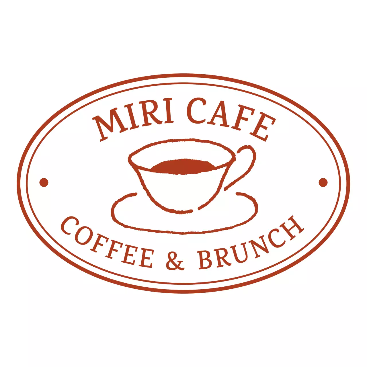 茶色 シンプル カフェ ロゴ シンボルロゴ