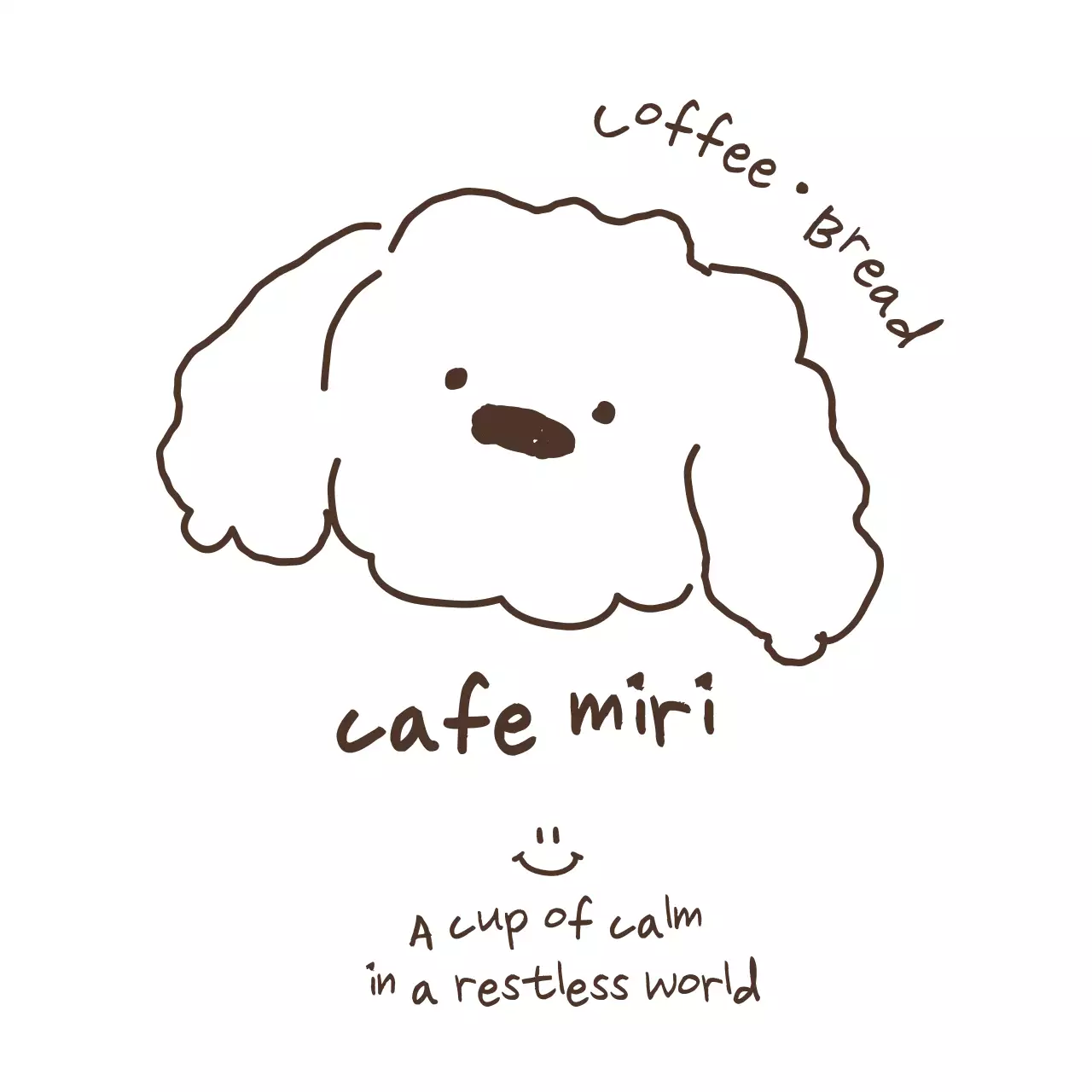 茶色 シンプル カフェ ロゴ シンボルロゴ