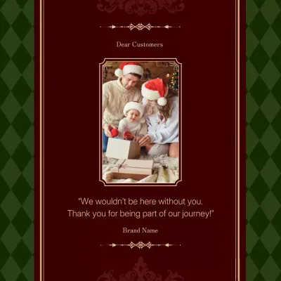 Red and Green Vintage Classic Christmas Greeting Social Media Square