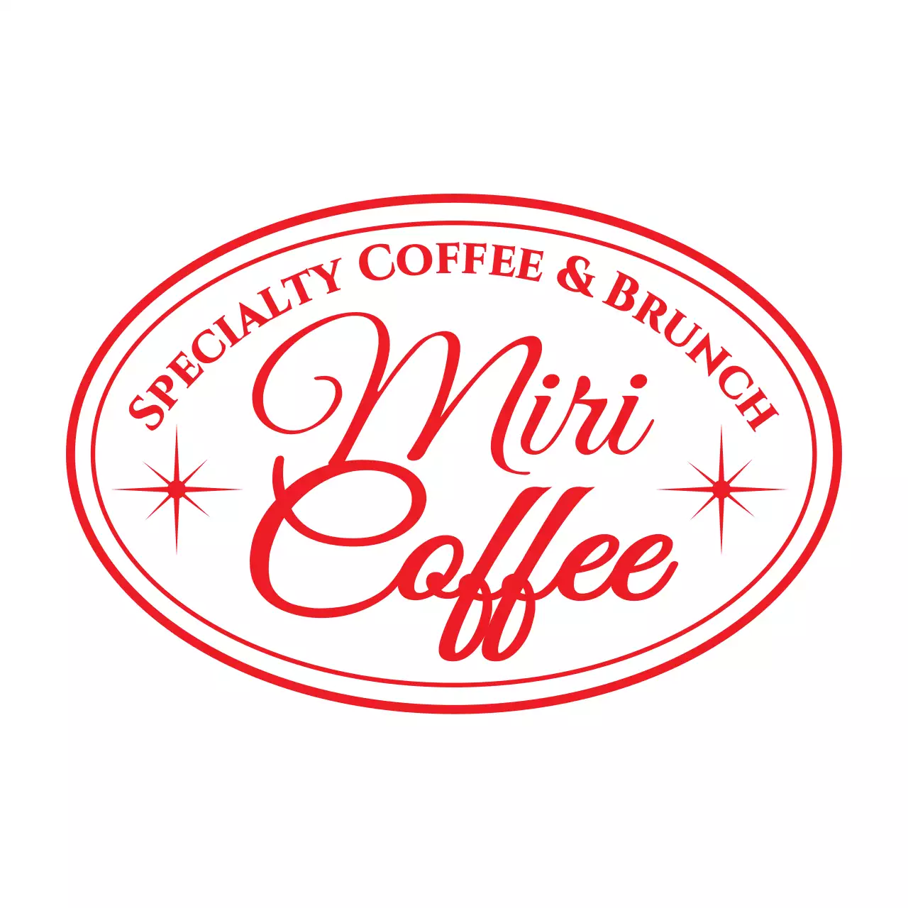 赤 クラシック コーヒー ロゴ シンボルロゴ