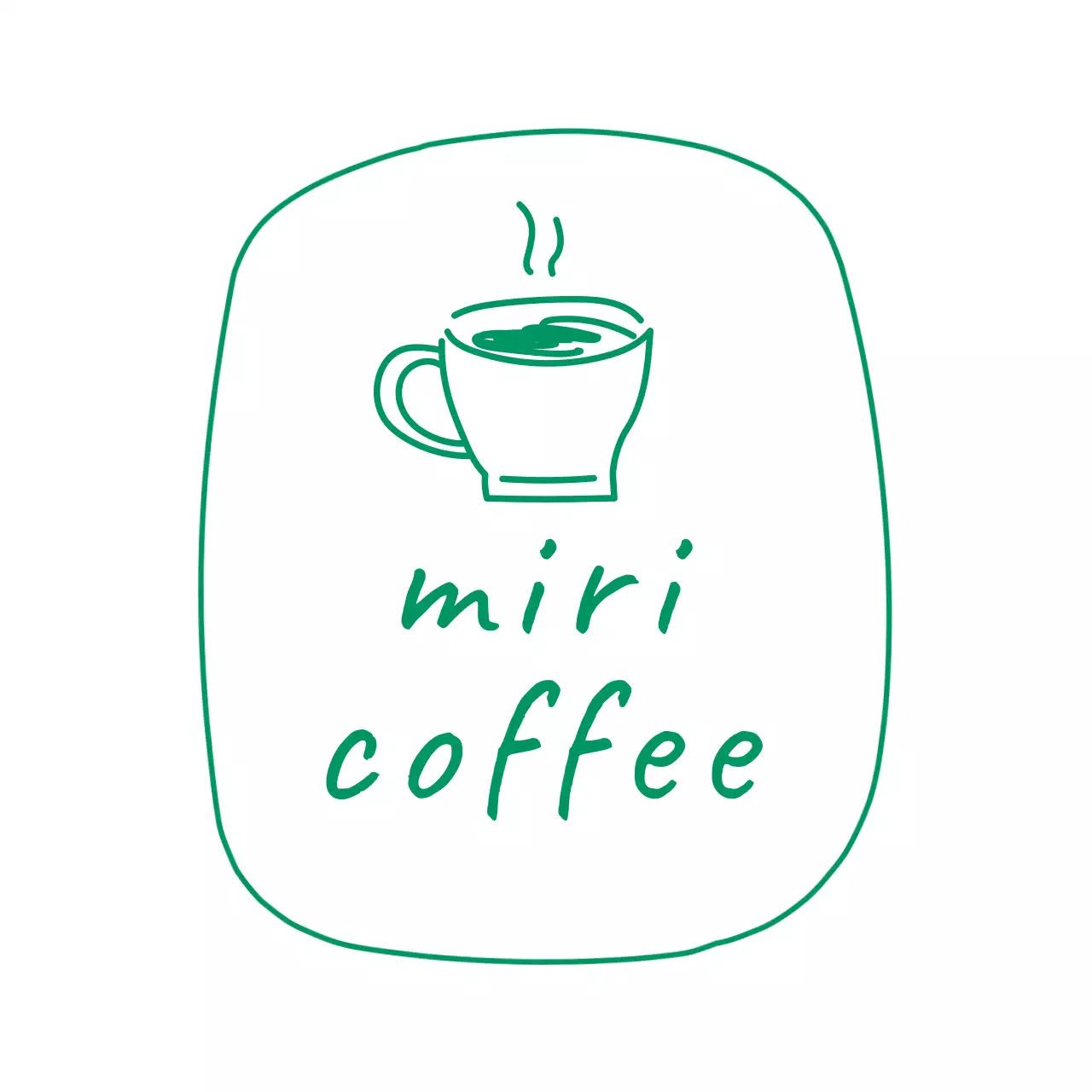 ミント シンプル コーヒー ロゴ シンボルロゴ