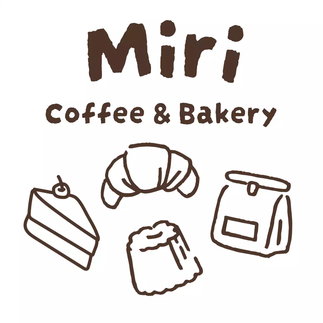 茶色 シンプル ベーカリー ロゴ イラストロゴ