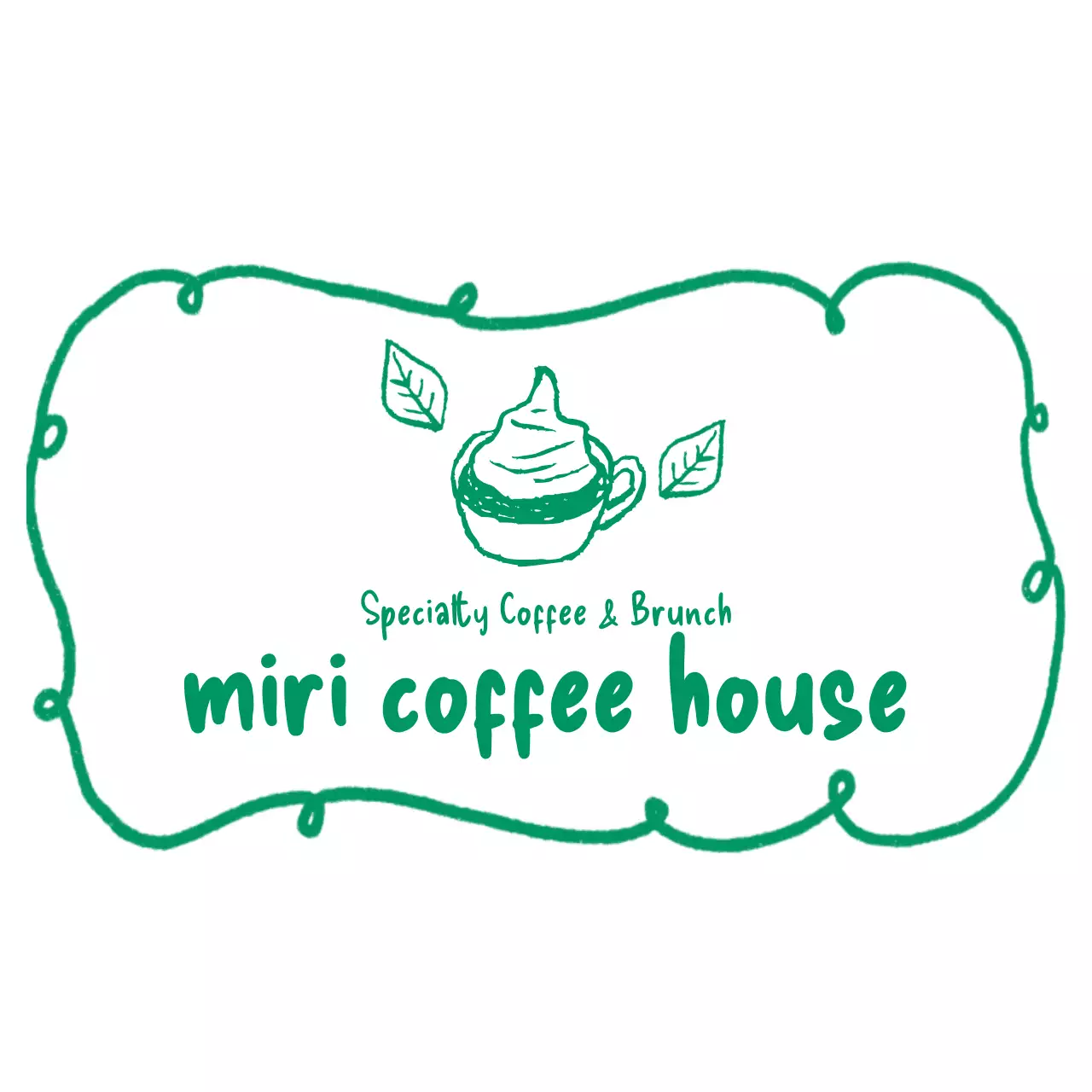 緑 シンプル コーヒー ロゴ シンボルロゴ