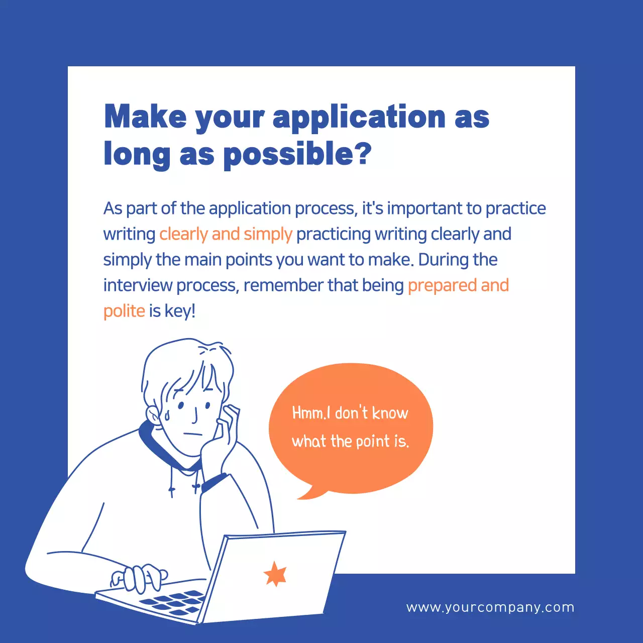 Blue Simple Employment Guide Instagram Carousel