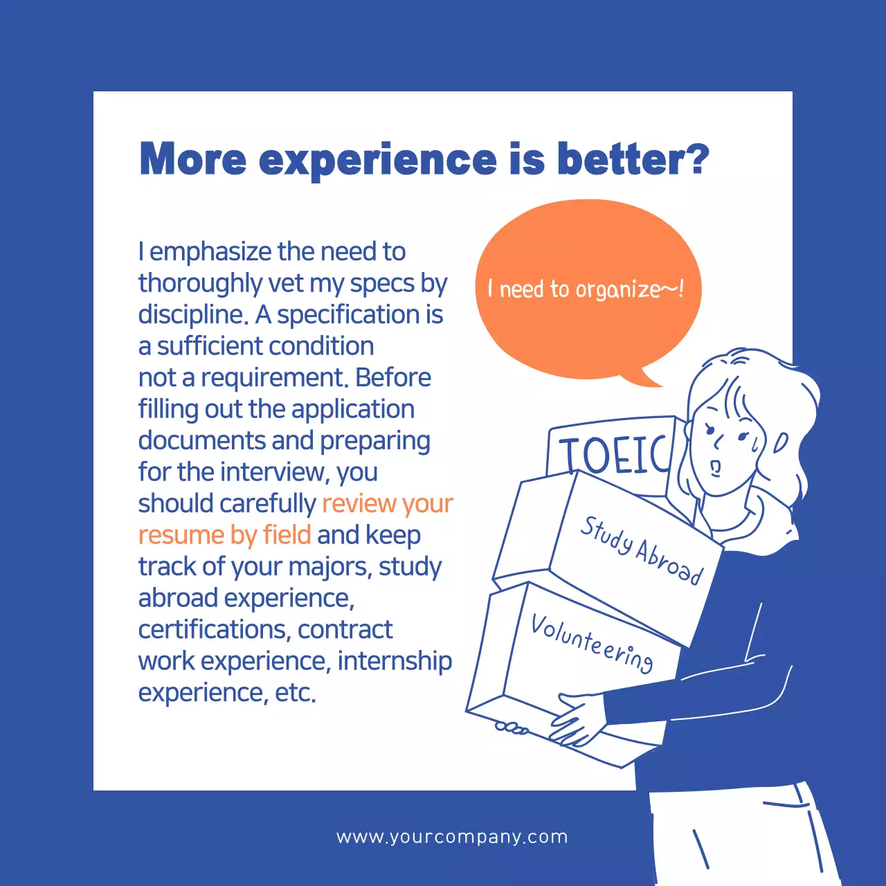 Blue Simple Employment Guide Instagram Carousel