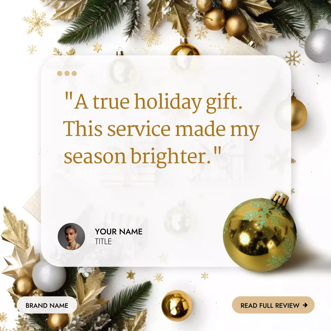Gold Elegant Holiday Greetings Card Social Media
