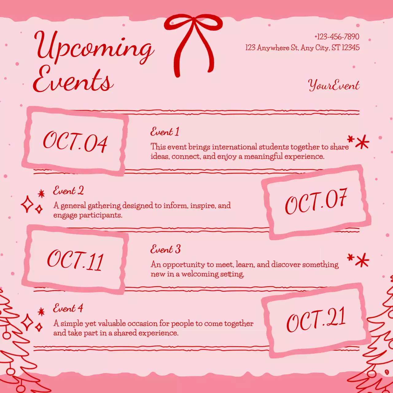 Pink Cheerful Christmas Event Announcement Instagram Post