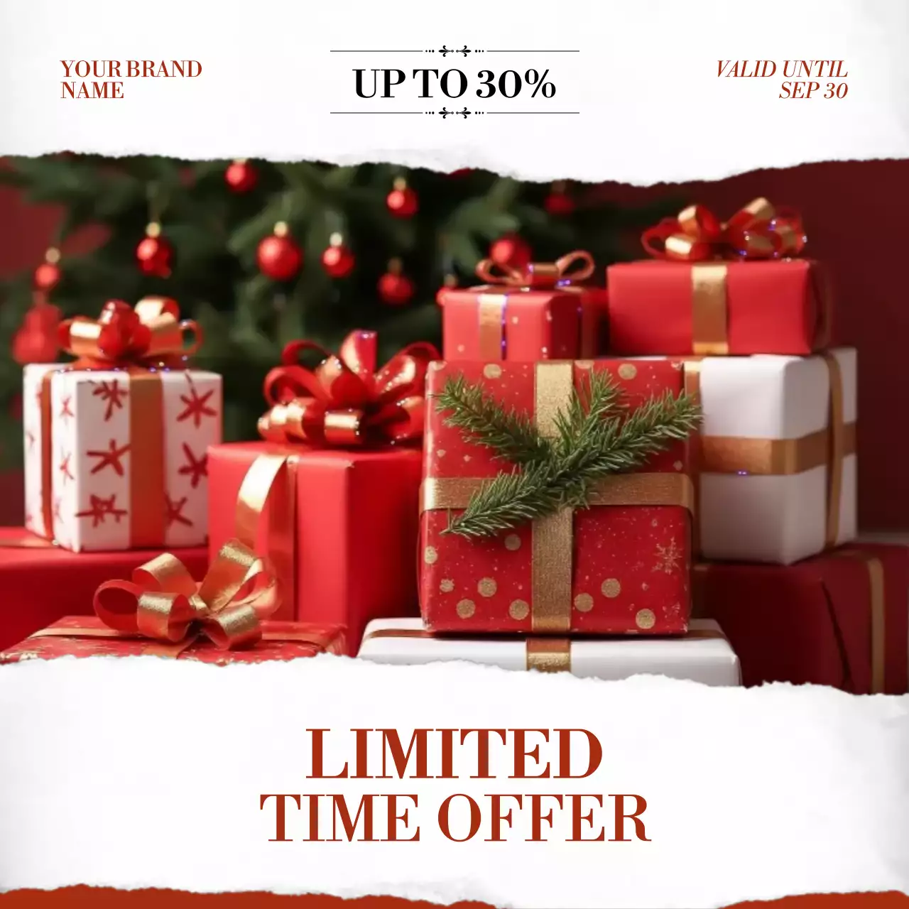 Brown Elegant Christmas Holiday Promotion Instagram Post