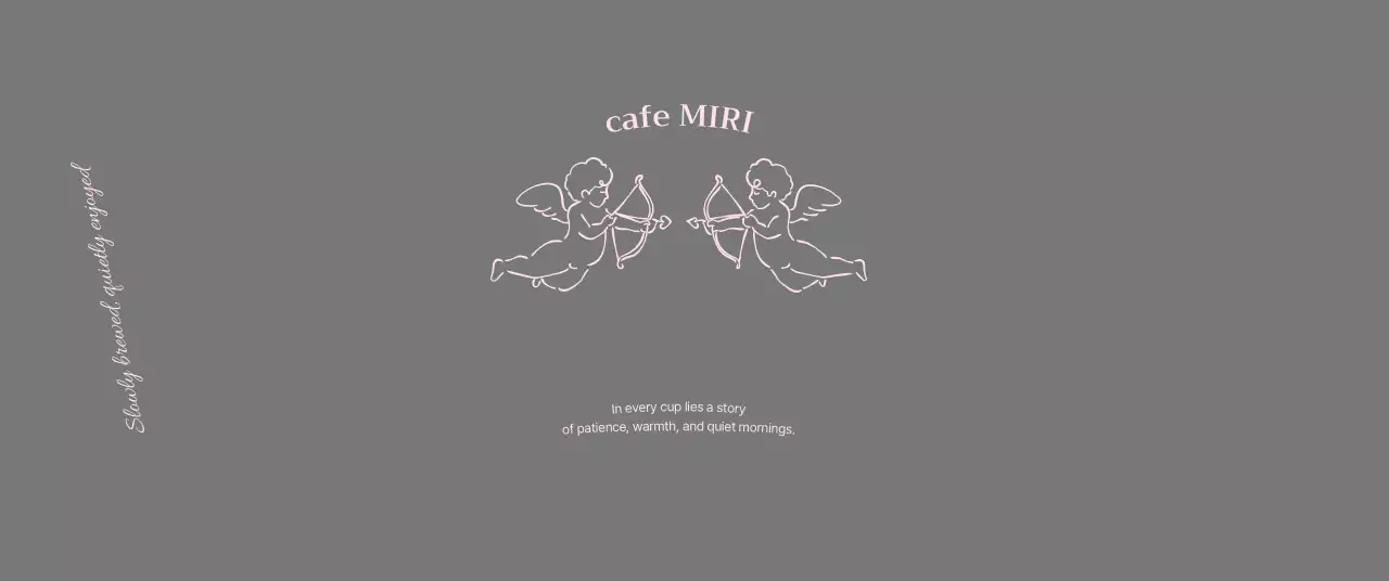 グレー クラシック カフェ ロゴ イラストロゴ