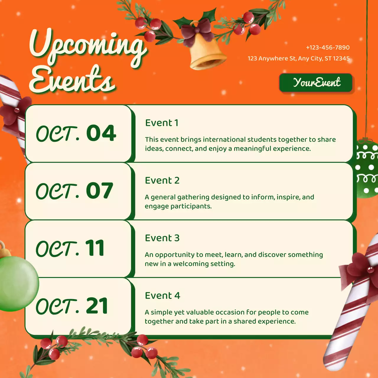 Orange Festive Event Announcement Instagram Post