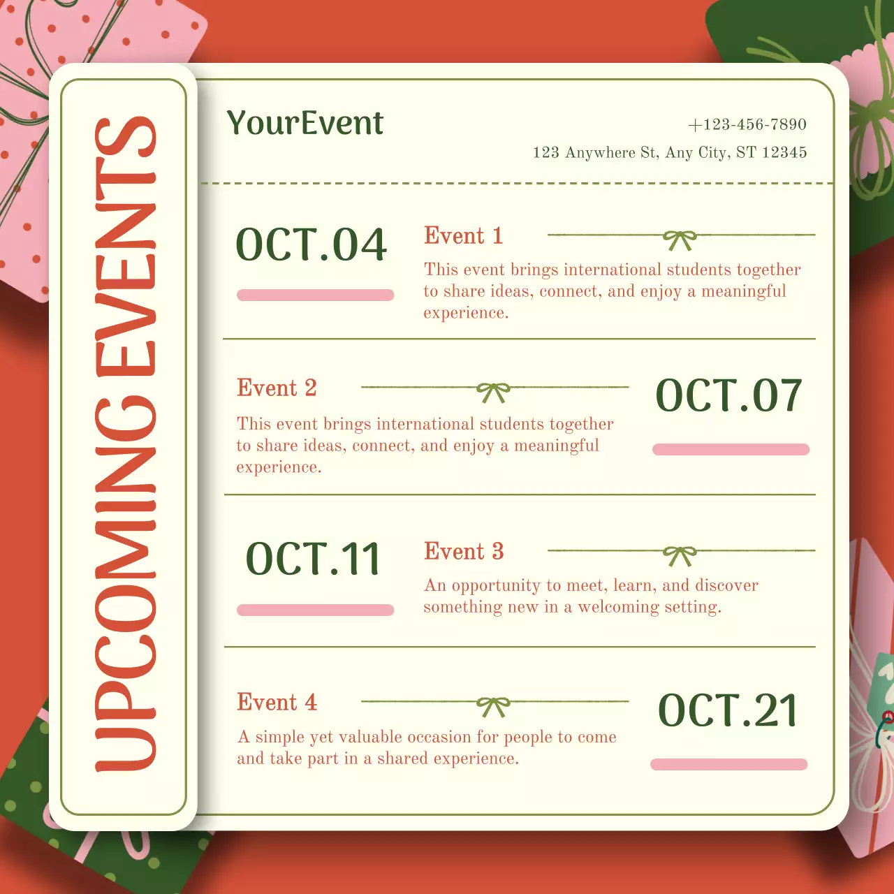 Orange Elegant Christmas Event Announcement Instagram Post