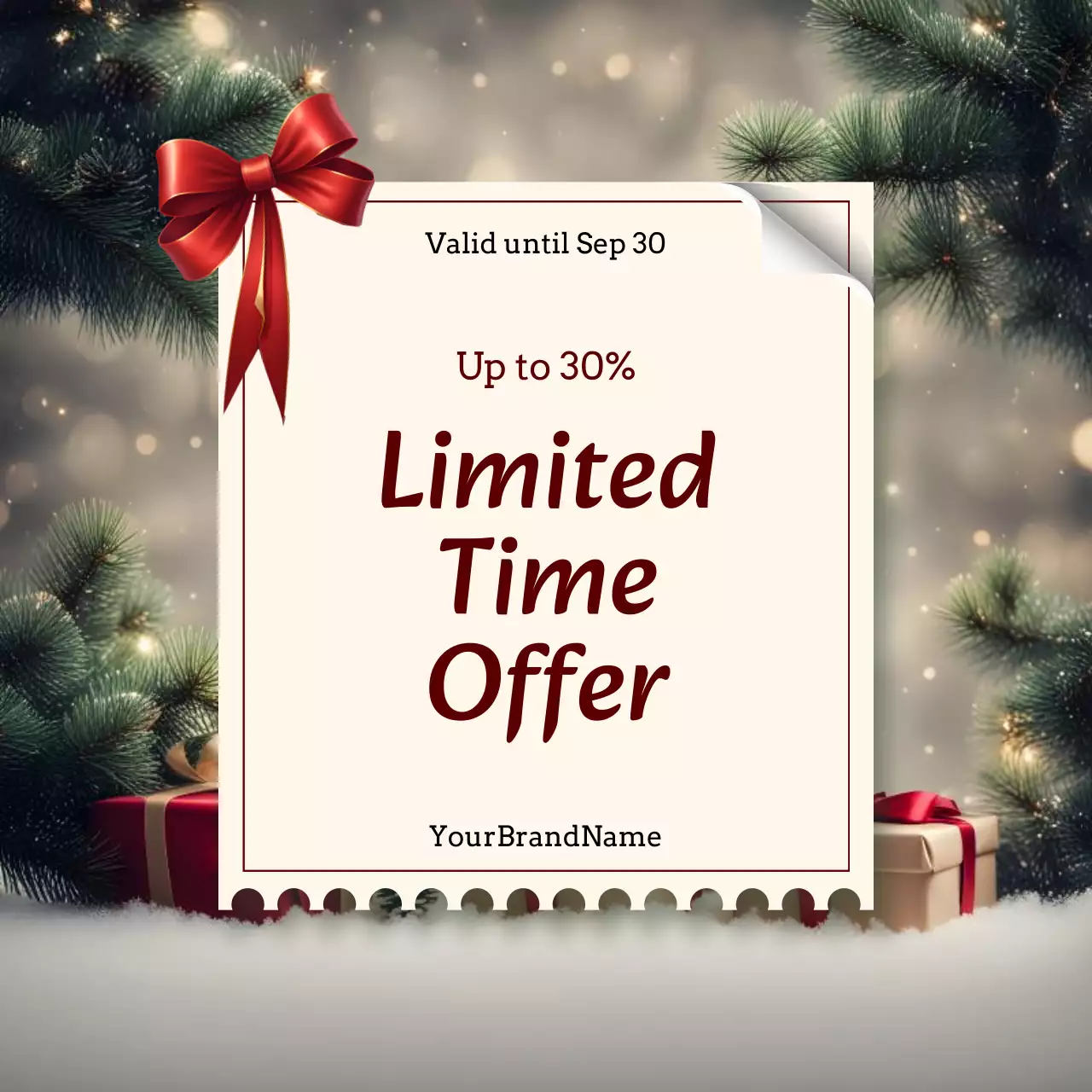 Red Festive Christmas Sale Promotion Instagram Post