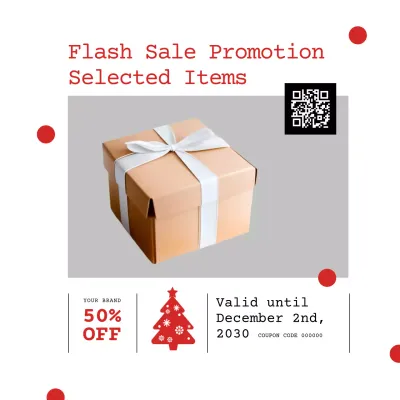 White and Red Minimal Sale Promotion Post