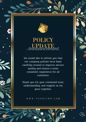 Navy Elegant Policy Announcement Poster