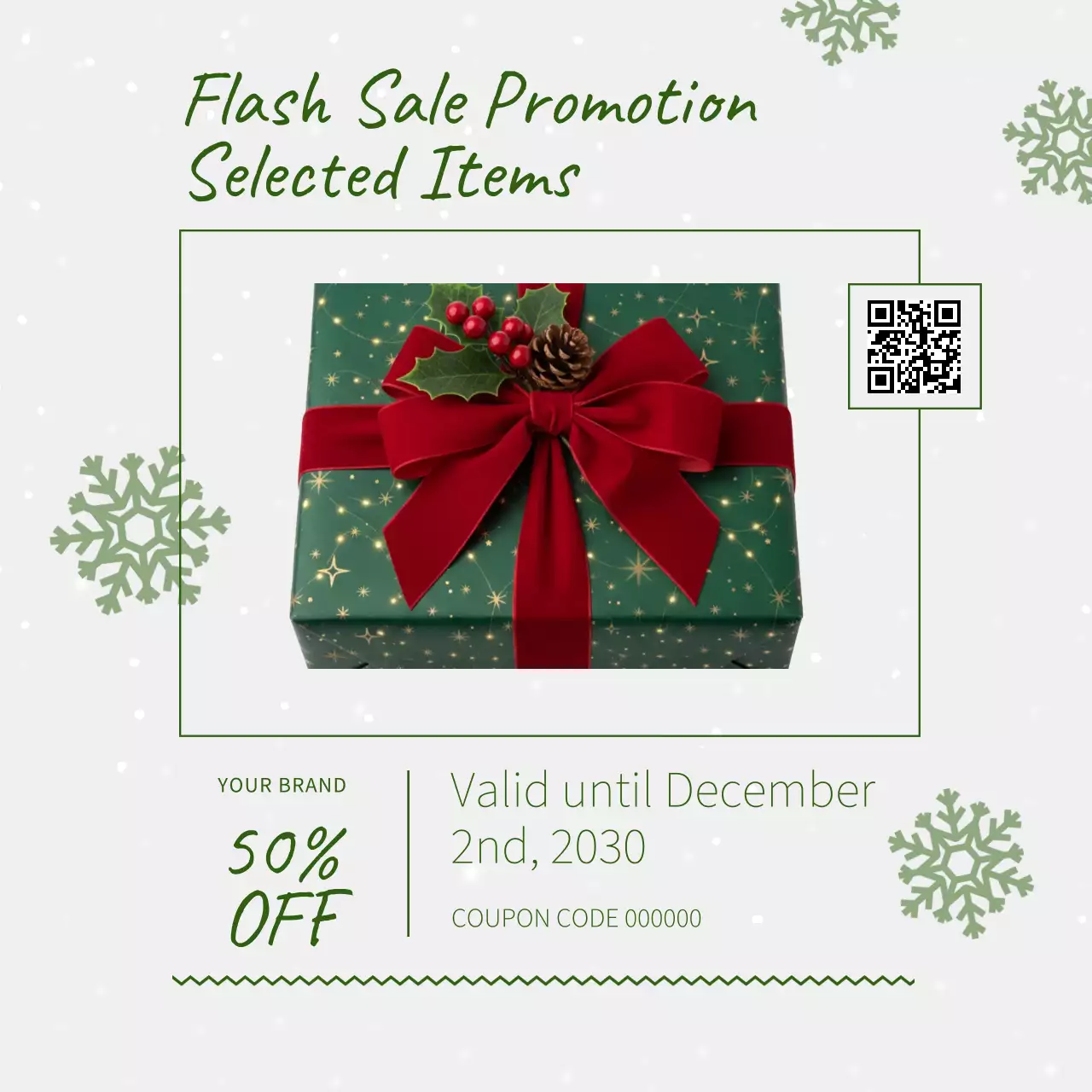 Gray and Green Festive Sale Promotion Post