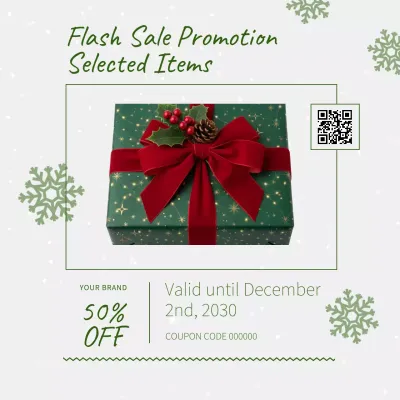 Gray and Green Festive Sale Promotion Post