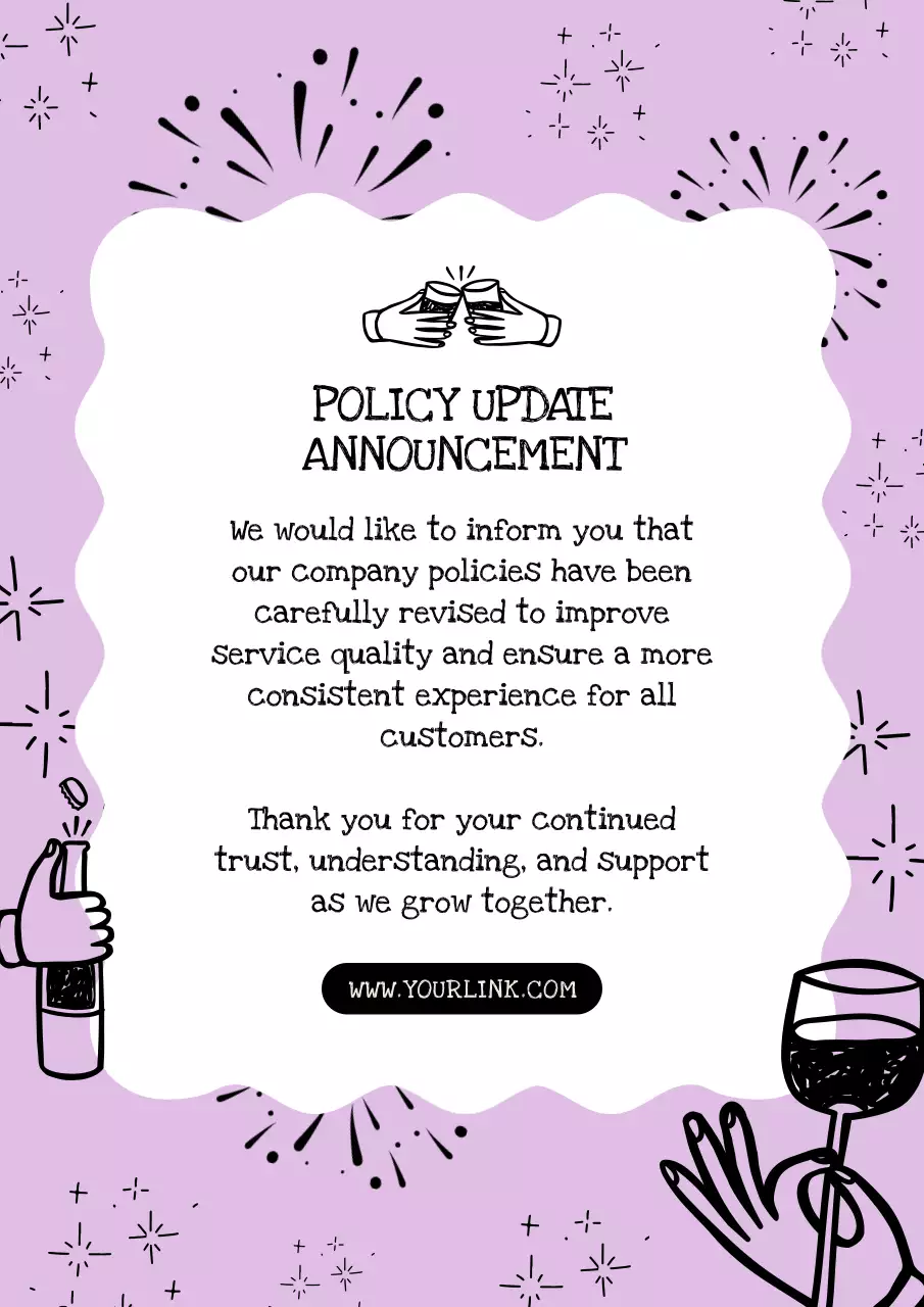 Purple Modern Policy Announcement Poster