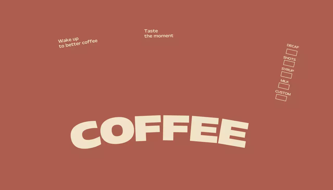 茶色 シンプル コーヒー ラベル