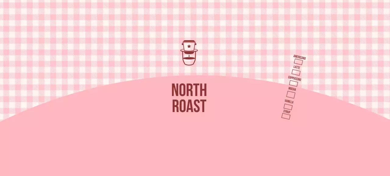 ピンク キュート コーヒー ラベル