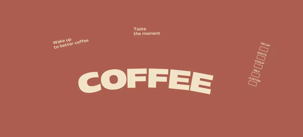 茶色 シンプル コーヒー ラベル