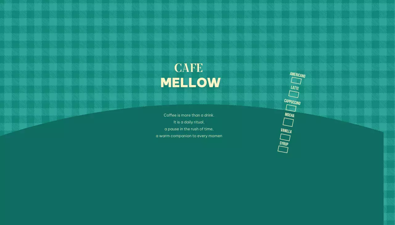 緑 モダン カフェ メニュー