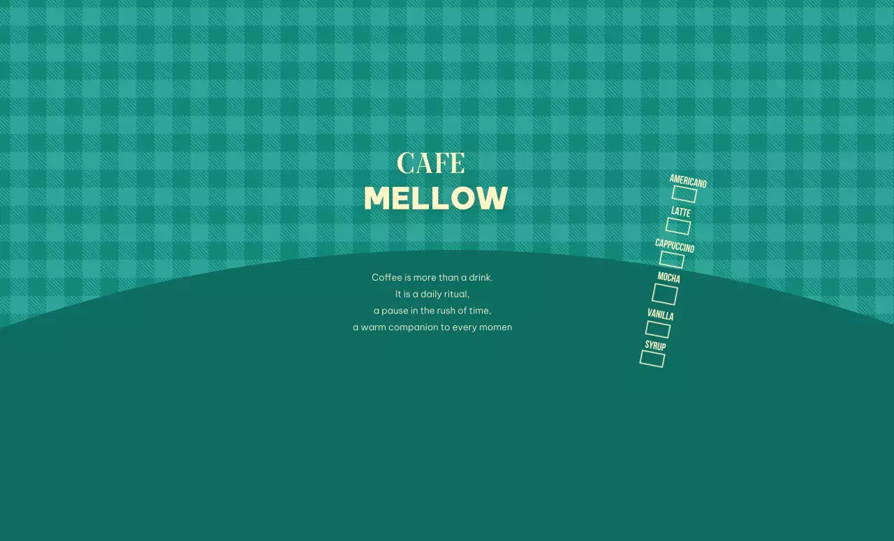 緑 モダン カフェ メニュー