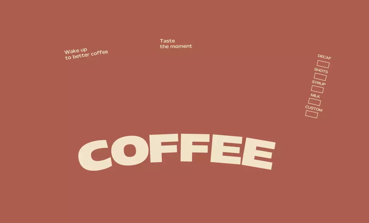 茶色 シンプル コーヒー ラベル