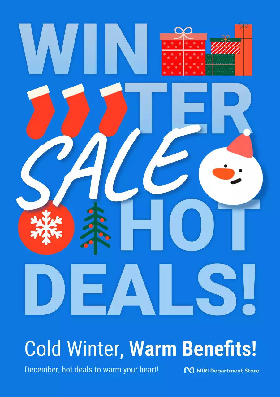 blue festive winter sale promotion