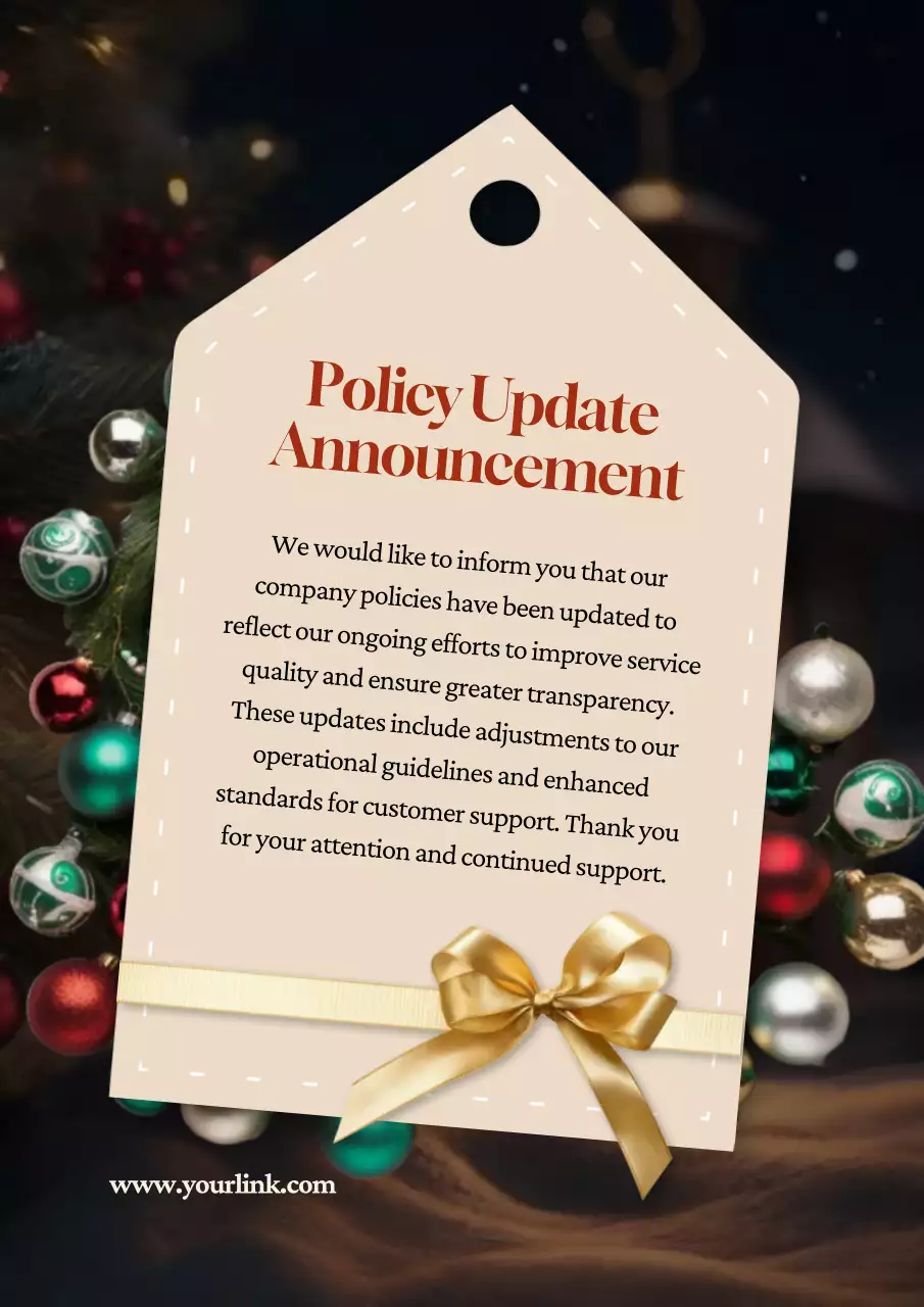 Beige Elegant Policy Announcement Poster