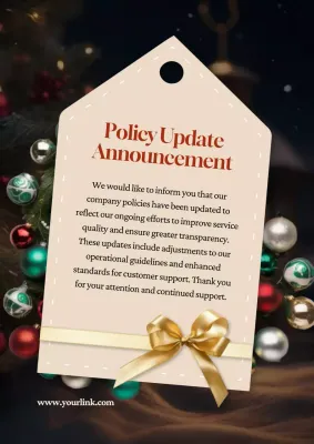 Beige Elegant Policy Announcement Poster