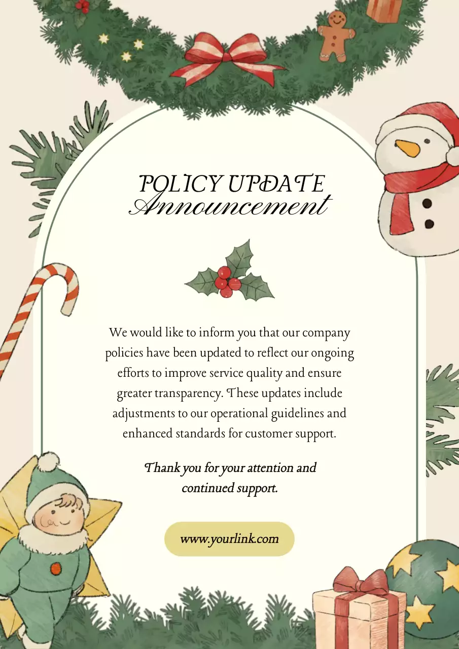 Green Traditional Policy Announcement Poster