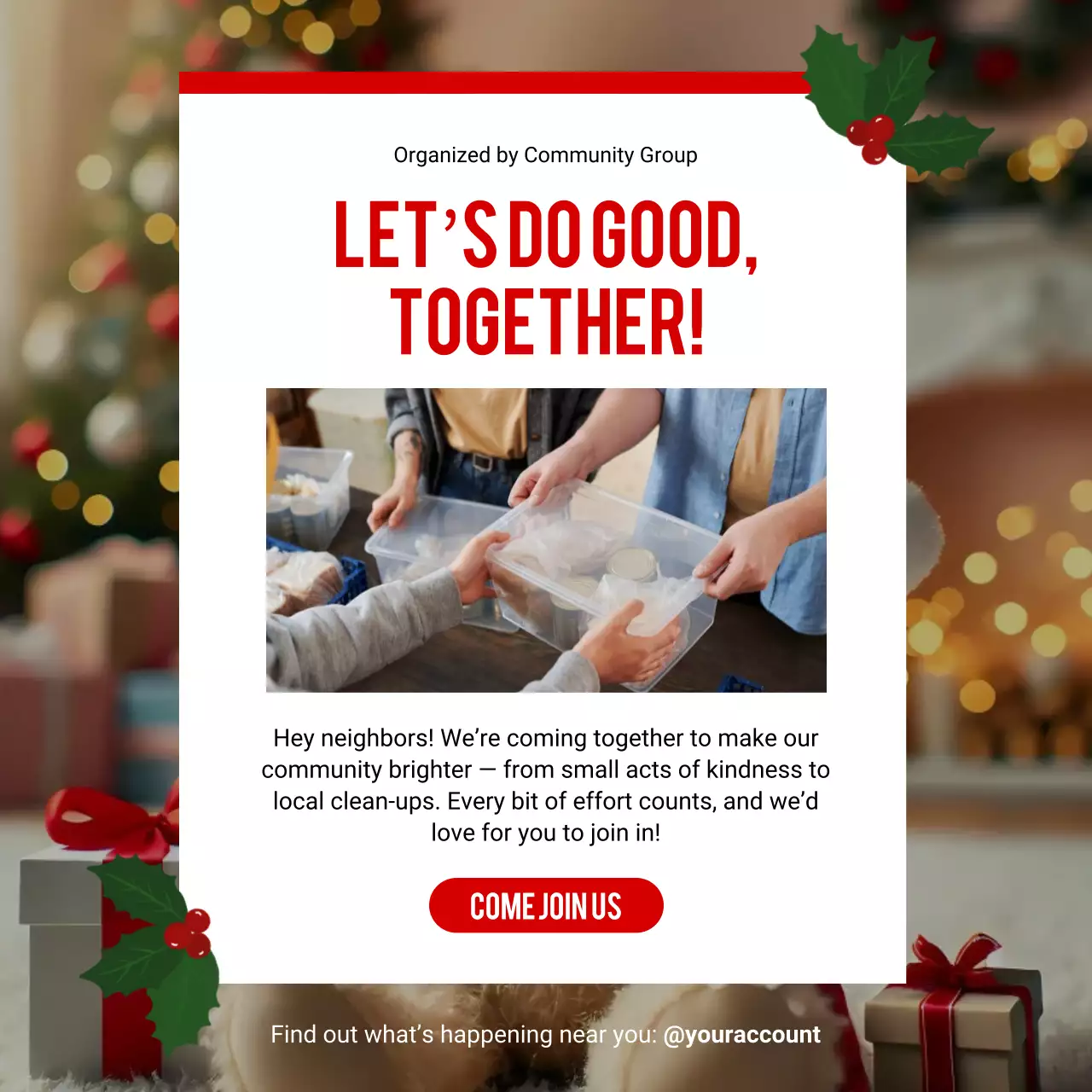 Red Modern Community Participation Invitation