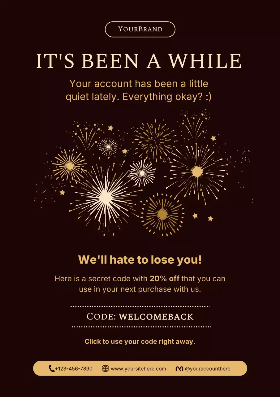 Brown Elegant New Year Promotion Poster