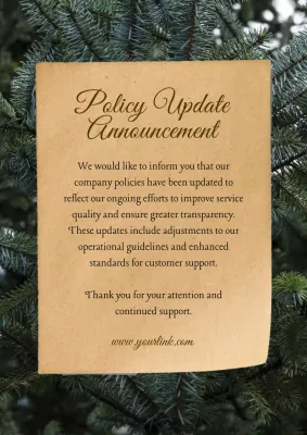 Beige Elegant Policy Announcement Poster
