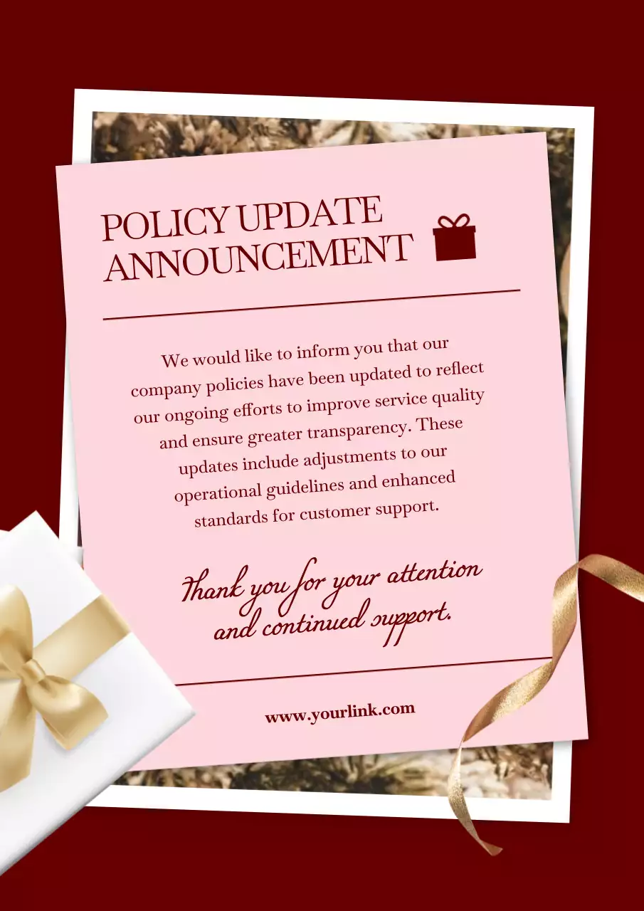 Red Elegant Policy Announcement Poster