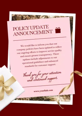 Red Elegant Policy Announcement Poster