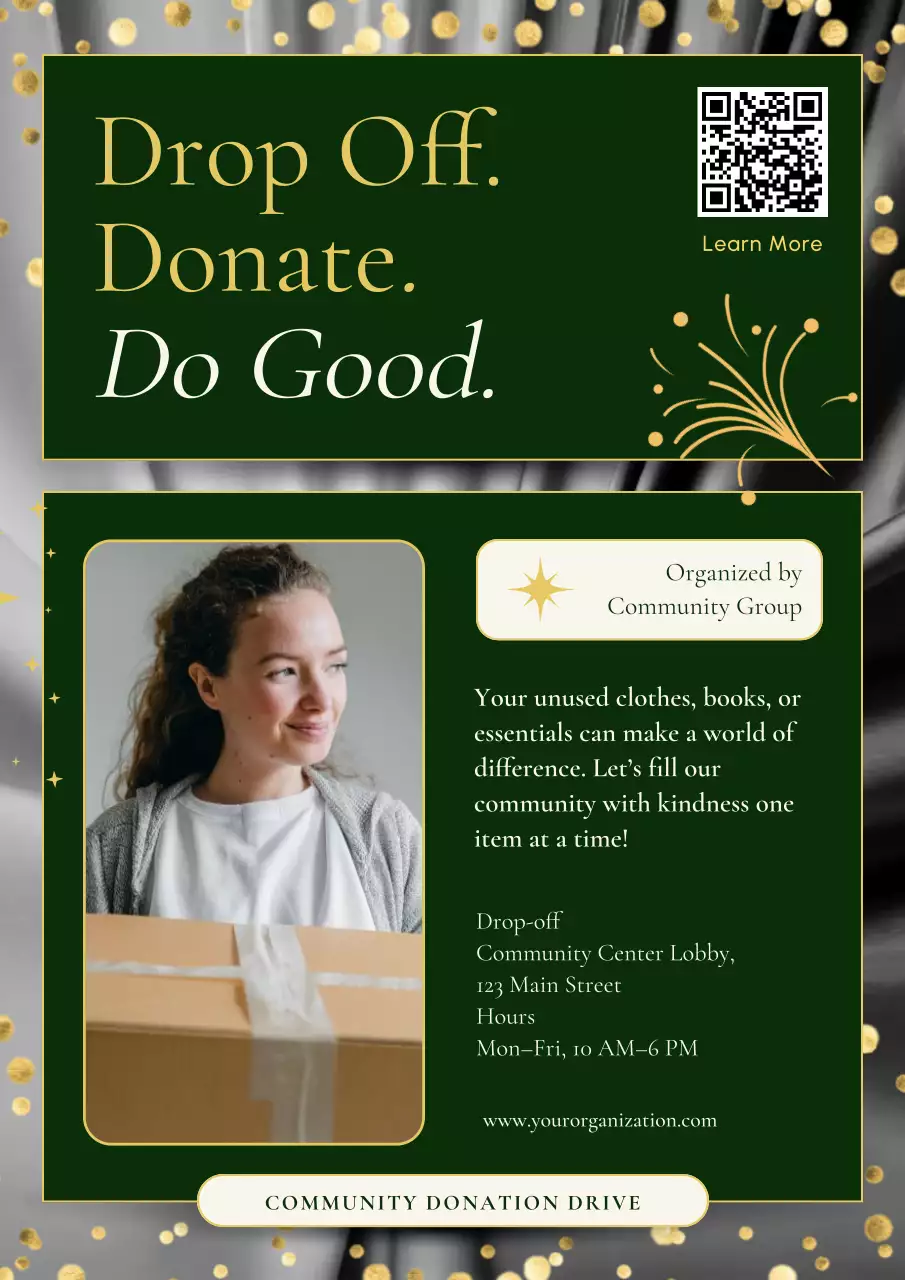 Green Modern Donation Promotion Poster
