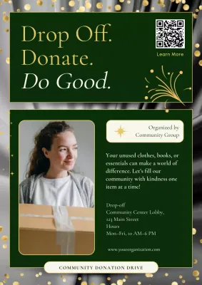 Green Modern Donation Promotion Poster