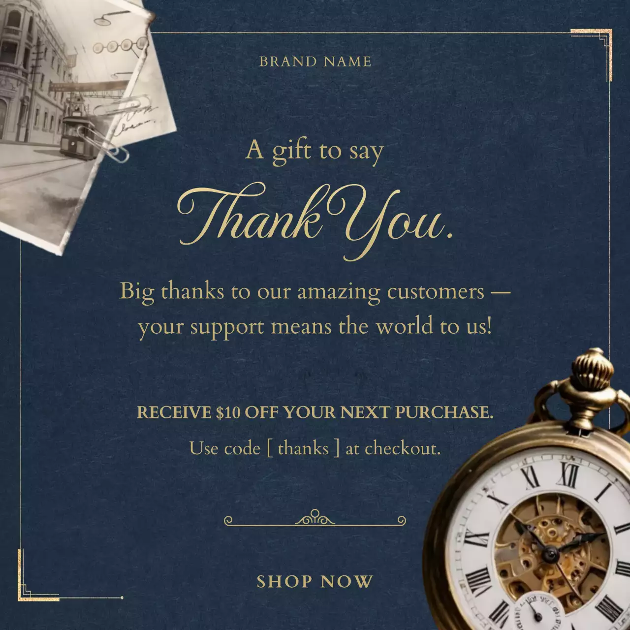 Luxurious Navy Gold New Year Promotion for Social Media