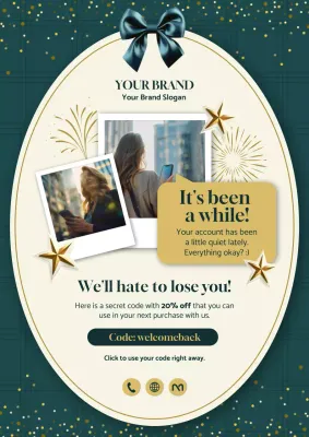 Teal Elegant New Year Promotion Poster
