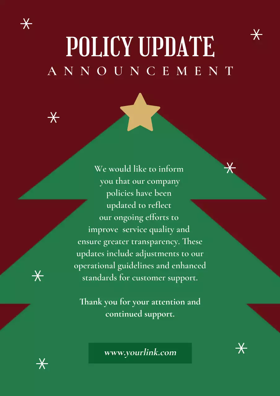 Red Traditional Policy Announcement Poster