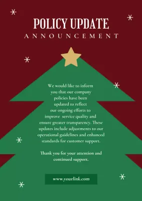 Red Traditional Policy Announcement Poster