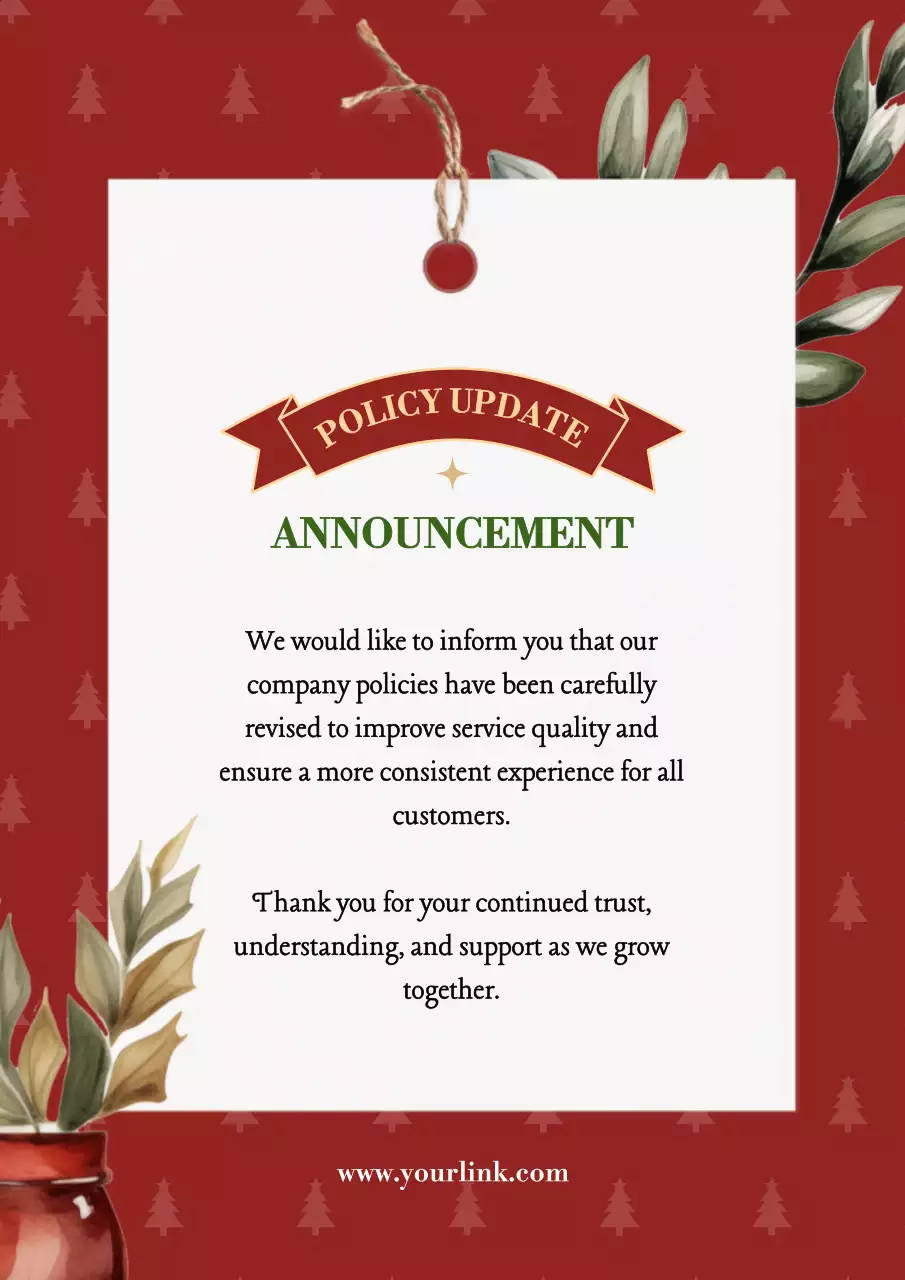 Red Festive Policy Announcement Poster