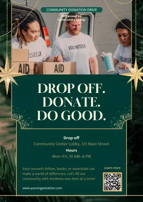 Green Community Donation Announcement Poster