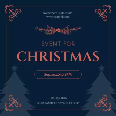 Blue Elegant Christmas Event Advertisement