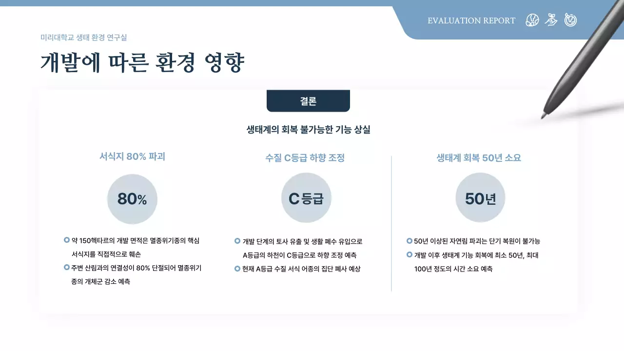 회색 깔끔 환경 보고서