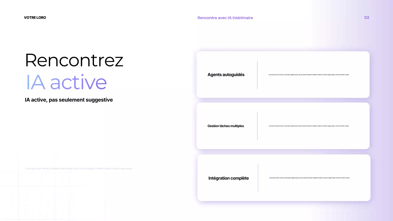 Présentation moderne sur la productivité violette
