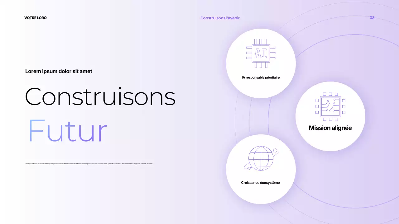 Présentation moderne sur la productivité violette