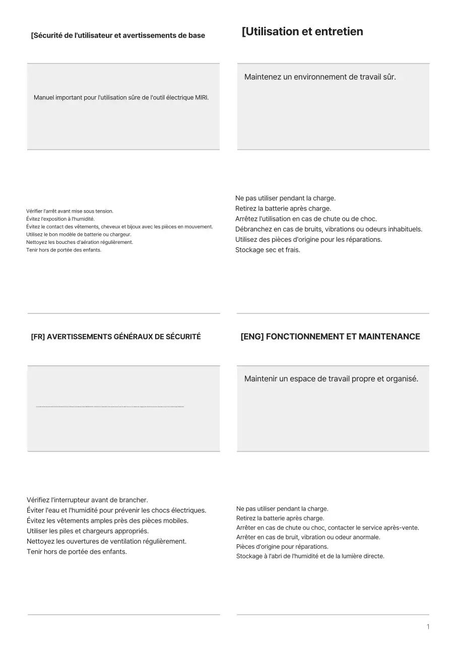 Manuel d'utilisation de la perceuse électrique moderne grise
